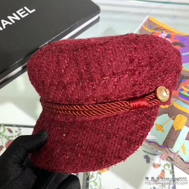 CHANEL香奈兒 2018秋冬小香風火爆經典款 時尚八角帽 百搭英倫軍帽 LLWJ6299